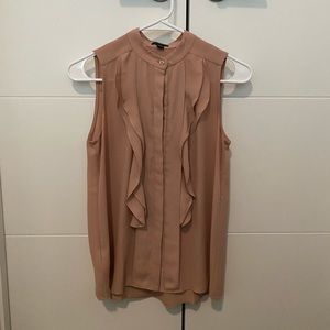 Blush Pink Sleeveless Button Up Dress Shirt